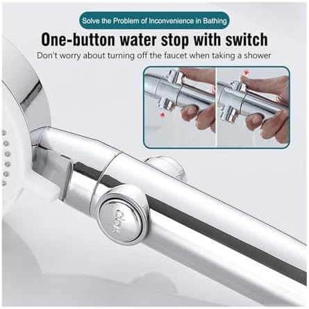 NATTCO Bathroom High Pressure Shower Head 5 Modes Adjustable