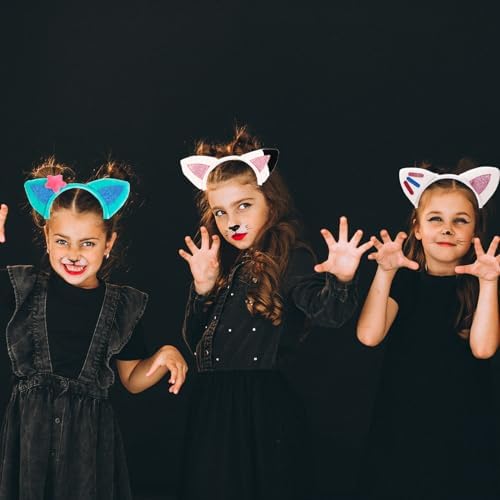 5PCS Cat Ears Headband for Girls Halloween Costume Accessory