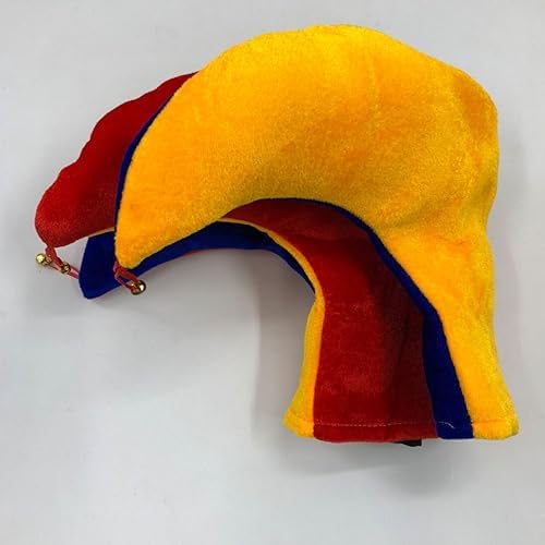 LOGOFUN Halloween Clown Hat Multicolor Triangle with Bell for Party and Costume