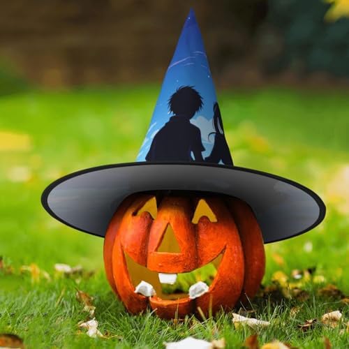 Starlight Print Pointed Halloween Witch Hat