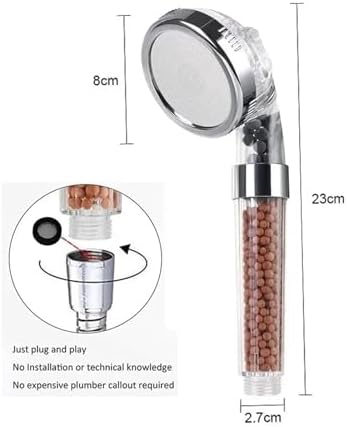 NATTCO Handheld Showerhead with Three-speed Adjustable Nozzle and Negative Filter