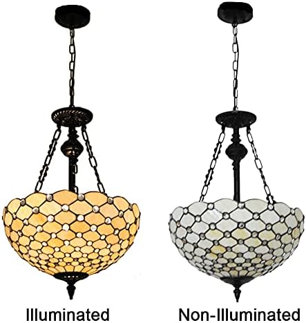 Tiffany Stained Glass Chandelier 3 Light Vintage Ceiling Lamp