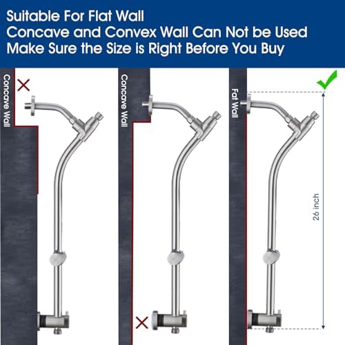 High Pressure Shower Head Combo with Handheld and 26 Adjustable Slide Bar