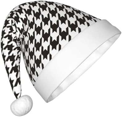 Classic Houndstooth Santa Hat for Kids