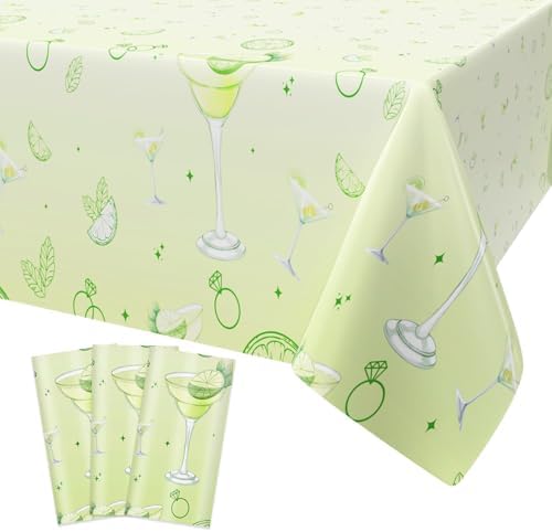 3Pcs Martini Tablecloth 54 x 108 Inch Plastic Cover for Party