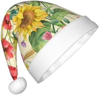 Premium Sunflower Santa Hat for Kids Christmas Party