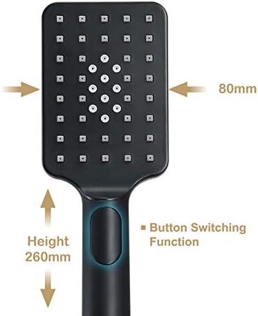 UWEREBFM Handheld Shower Head Black 3-Setting High Pressure