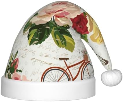Vintage Bike Flower Butterfly Santa Hat for Kids