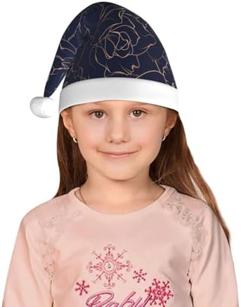Navy Blue Santa Hat for Kids Christmas Party Headwear