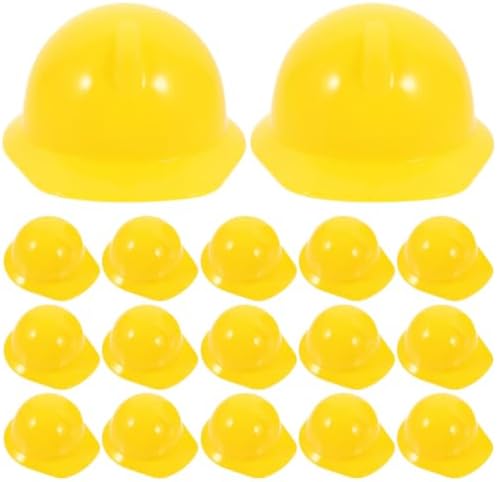 LUOZZY 40Pcs Miniature Construction Hats Yellow