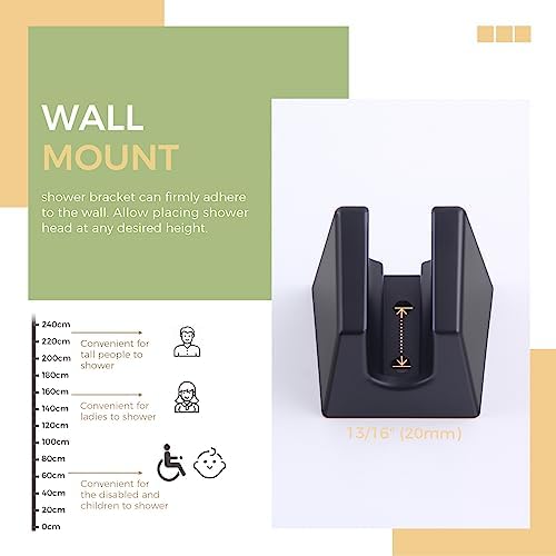 Hand Held Shower Bracket with Two Slots Matte Black
