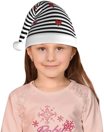 Salelf Ladybugs Santa Hat for Kids Christmas Plush Headwear