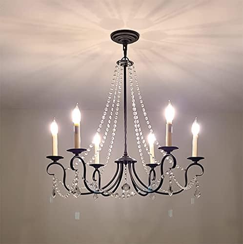 Modern 6 Light Candle Style Chandelier with Crystal Accents Dark Bronze