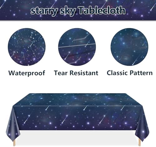 4 Pack Space Galaxy Iridescent Tablecloths for Parties