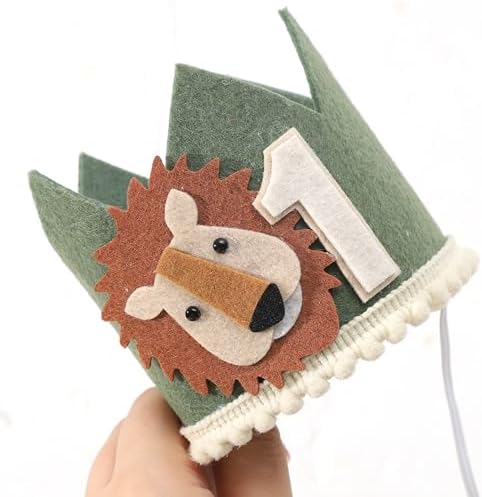 Wild One Birthday Crown Green for Baby 1st Birthday