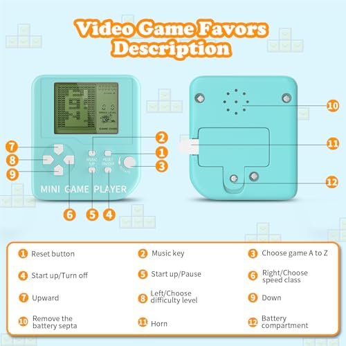 DJMUMU 24PCS Video Game Keychain Party Favors