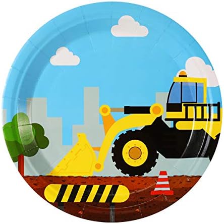 Construction Birthday Plates Set 97 Pieces Serves 24 Guests