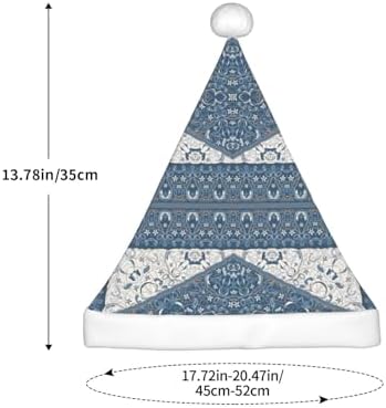Vintage Persian Blue Santa Hat for Kids Christmas Party