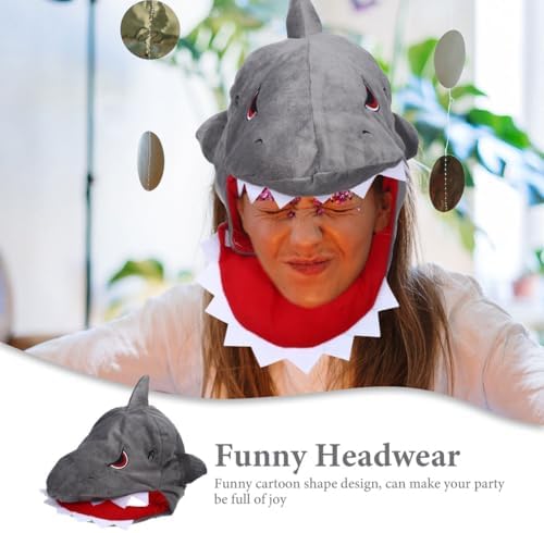 SAFIGLE Grey Plush Shark Hat for Kids