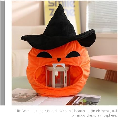 LOGOFUN Halloween Pumpkin Witch Plush Hat