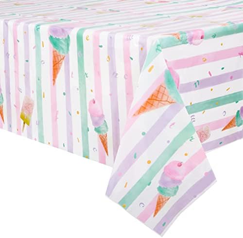 WERNNSAI Ice Cream Table Cloth 108 x 54 Inches Pink Sprinkle