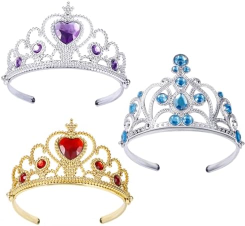 3pcs Birthday Tiara for Little Girls Princess Crown Set