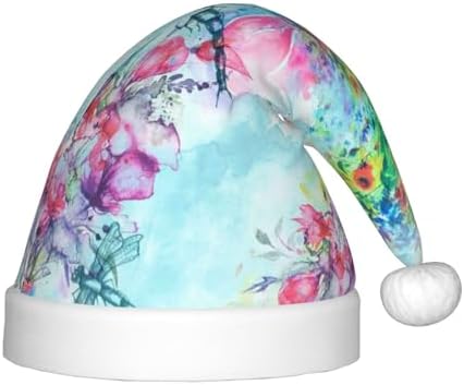 Dragonfly Floral Santa Hat for Kids Baby Christmas Headwear