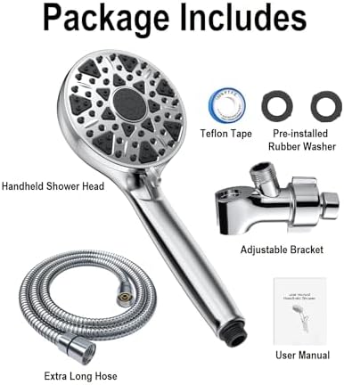 Diiwet Handheld Showerhead with 7 Settings and Power Wash