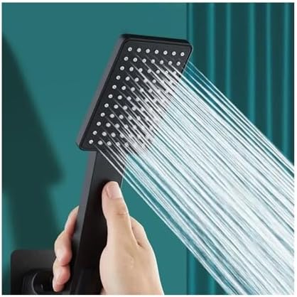 NATTCO High Pressure Square Handheld Shower Head Black