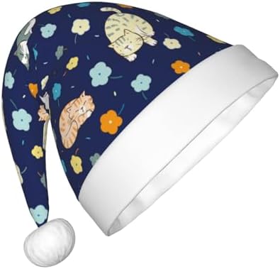 Cartoon Cat and Flower Santa Hat for Kids