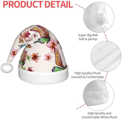 Watercolor Floral Santa Hat for Kids Christmas Party Decorations