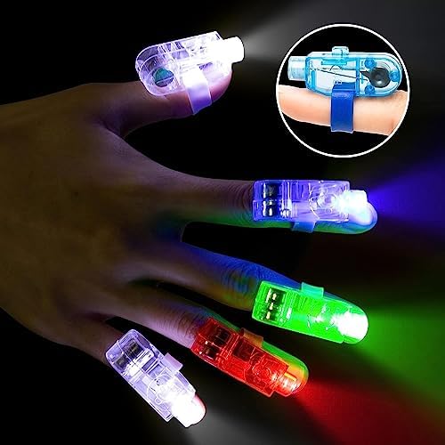 Haooryx Valentines Day Gifts 28-Pack LED Finger Lights Cards Party Favors