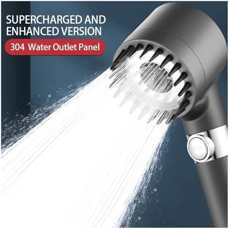 NATTCO 3-Mode Adjustable High Pressure Shower Head with Filter Holder and Hose