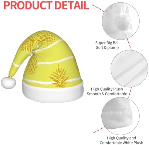 Gold Pineapple Santa Hat for Kids Baby Christmas Hat