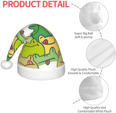 Cartoon Frog Santa Hat for Kids Christmas Party