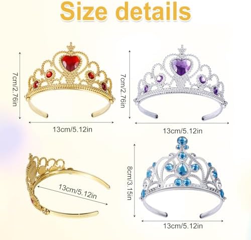 3pcs Birthday Tiara for Little Girls Princess Crown Set