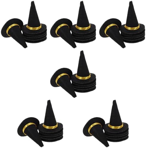 LOGOFUN 36 Pcs Halloween Mini Witch Hats Felt