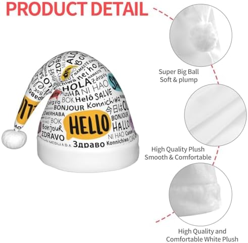 Hello Santa Hat for Kids Baby Christmas Hat