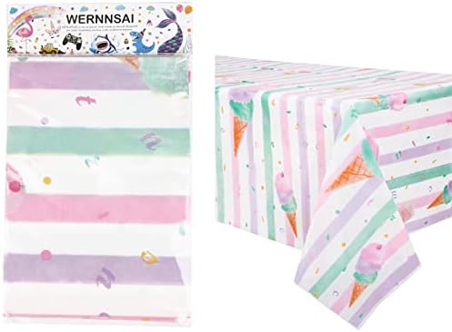 WERNNSAI Ice Cream Table Cloth 108 x 54 Inches Pink Sprinkle