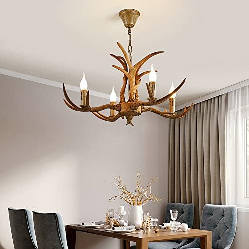 Retro Antler Chandelier 4 Lights Deer Horn Ceiling Light Fixture