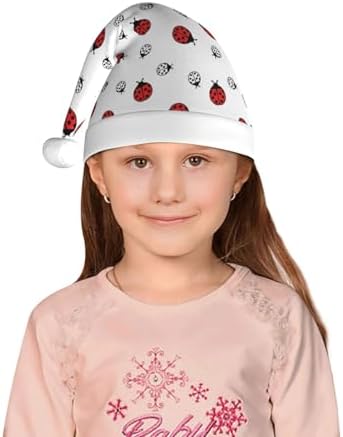 Salelf Ladybug Santa Hat for Kids Christmas Party