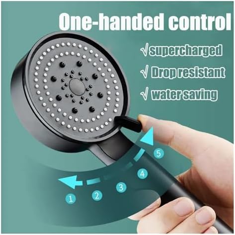 NATTCO 5 Modes Adjustable Shower Head with Pressure Saving and Massage
