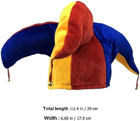 LOGOFUN Halloween Clown Hat Multicolor Triangle with Bell for Party and Costume
