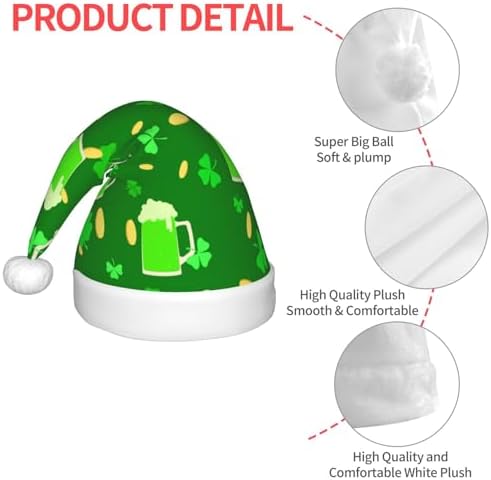 St Patricks Day Santa Hat for Kids Christmas Party Hat