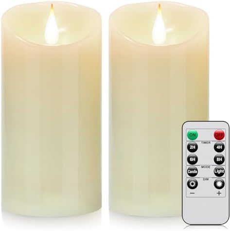 Biyanuo Flameless LED Candles with Remote Control Set of 2
