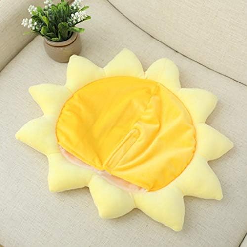 Purplelily Cartoon Yellow Sunflower Plush Hat for Men
