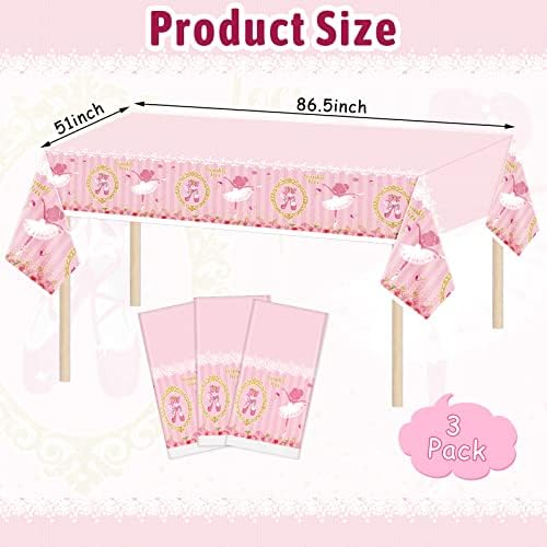Tegeme 3 Piece Ballerina Tablecloths for Girls