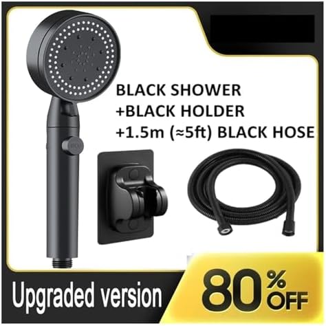 NATTCO High Pressure Handheld Shower Head With Hose Detachable 6 Spray Nozzle