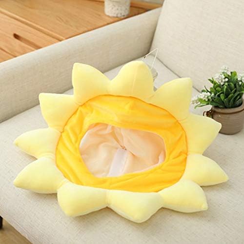 Purplelily Cartoon Yellow Sunflower Plush Hat for Men