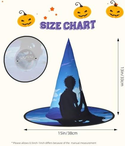 Starlight Print Pointed Halloween Witch Hat